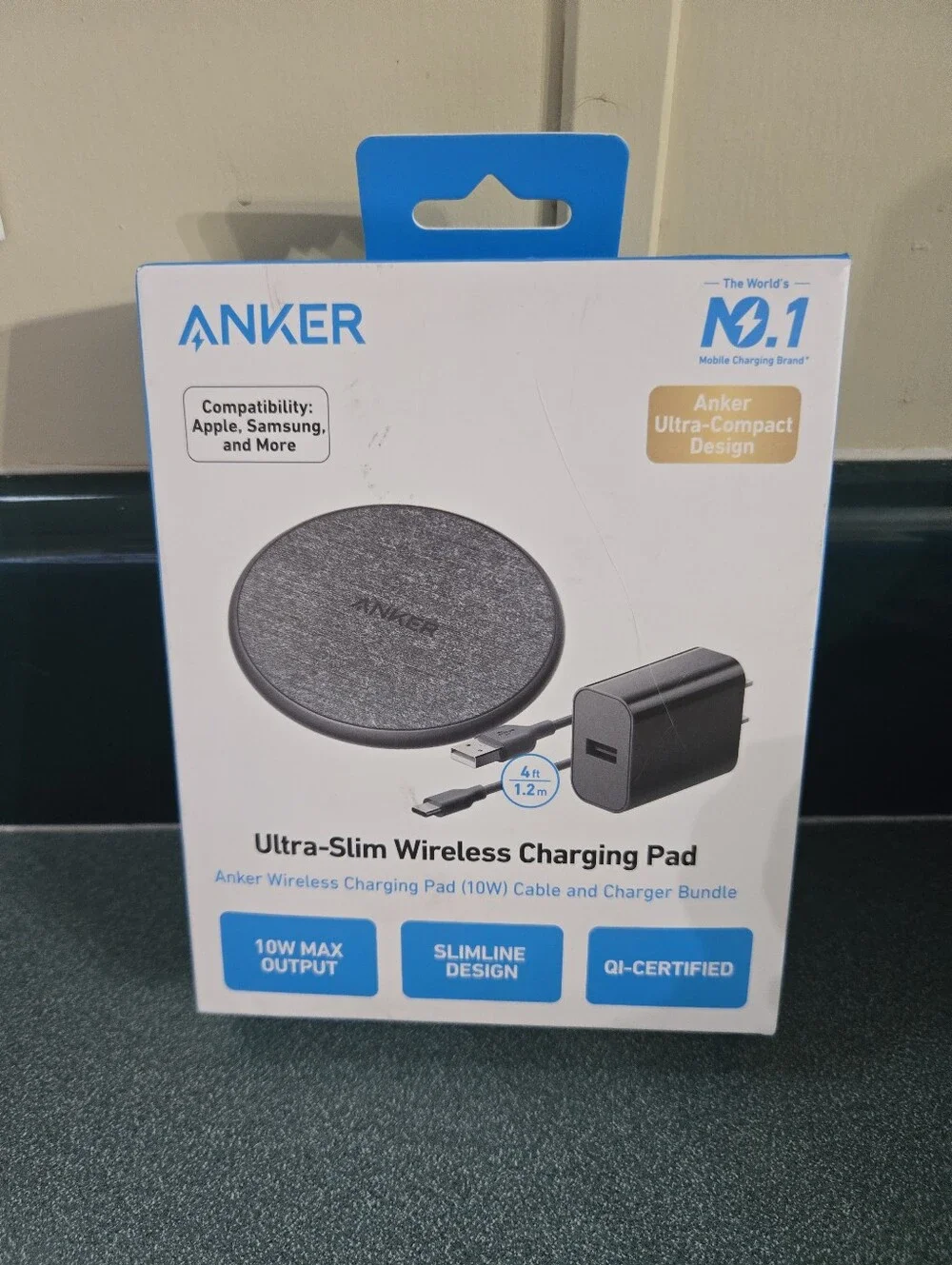 Anker 10W Wireless Charging Pad with 4' Cable and 18W Wall Charger